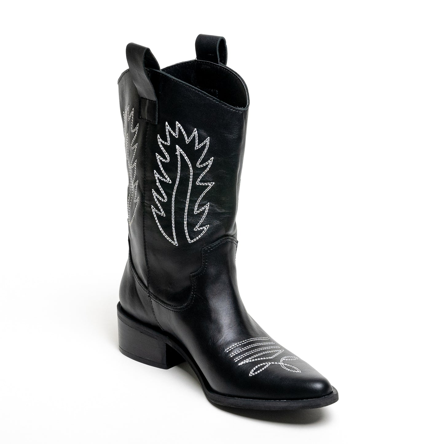 Juana Black & White | Leather Cowgirl Boots