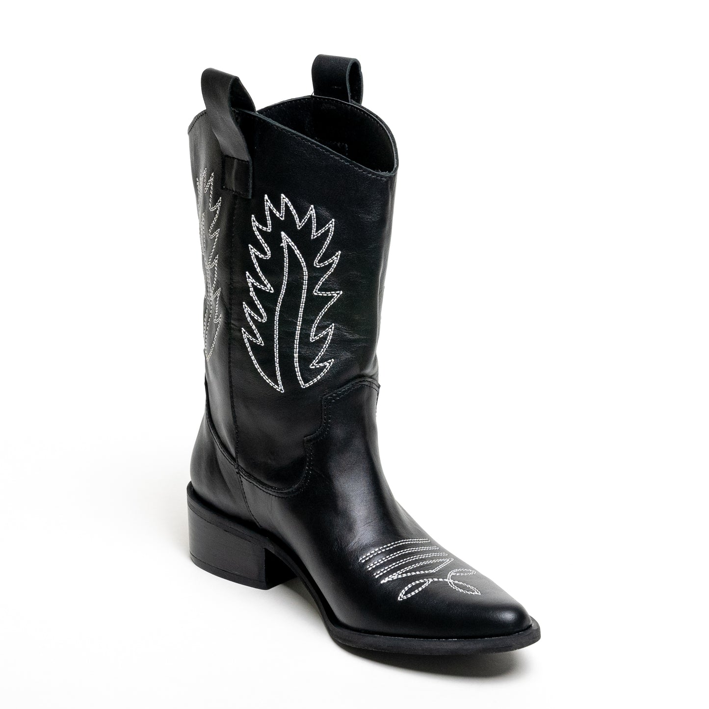 Juana Noir | Bottes de cow-girl en cuir