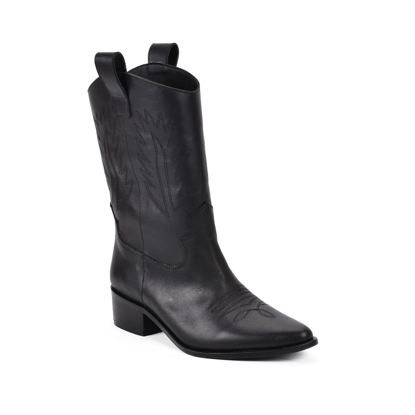 Juana Black | Leather Cowgirl Boots