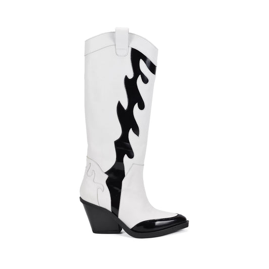 Piu Piu | White Leather Cowgirl Boots