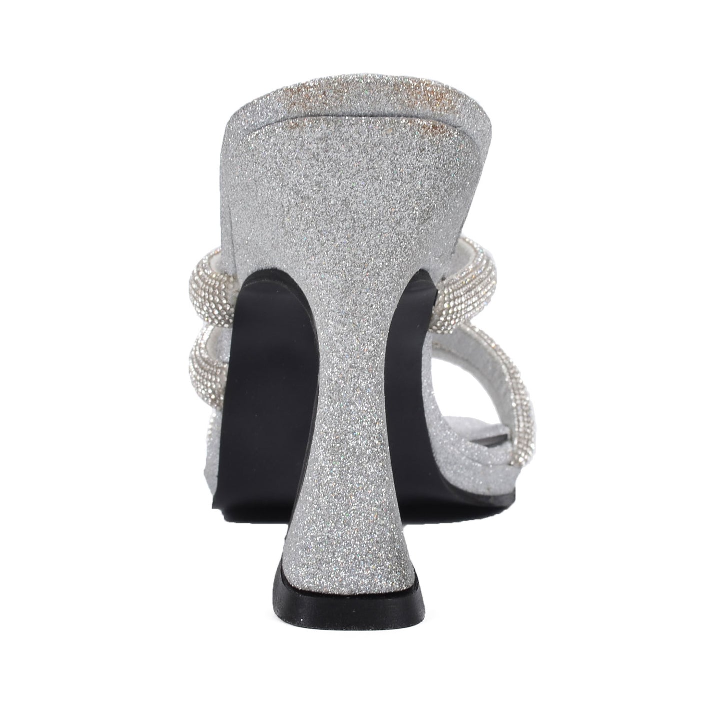 Argent Panama | Talons à lanières en strass