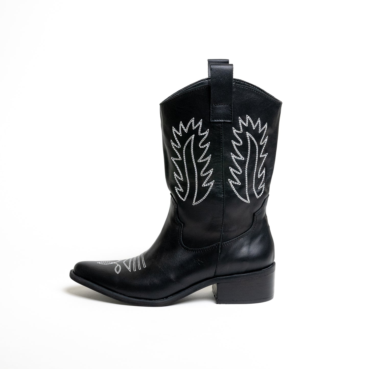 Juana Noir et Blanc | Bottes de cow-girl en cuir