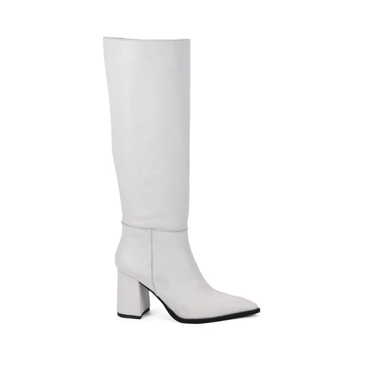 Maria White | White Leather Boots