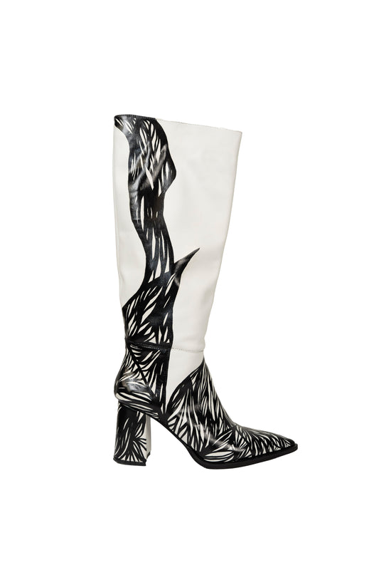 Maria White Boots GENUINE LEATHER Collab ORI