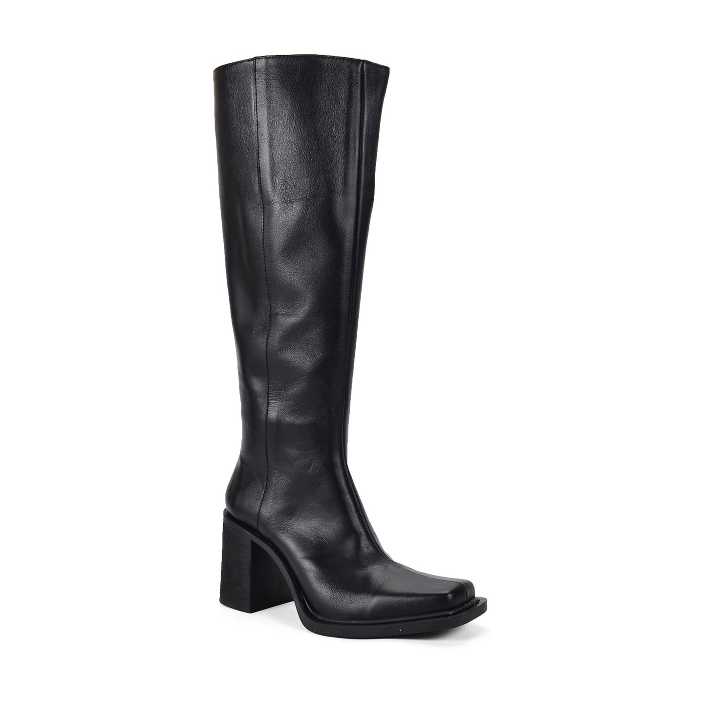 Cami Black | Leather Block Heel Boots