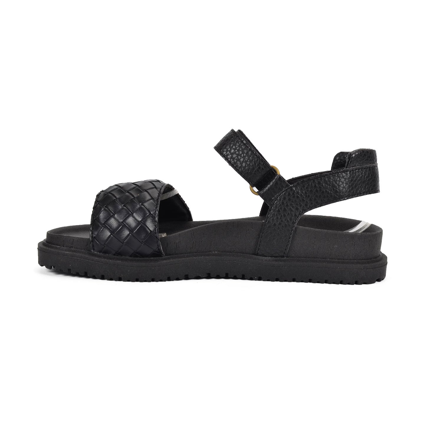 Dinamarca Black | Leather Braided Flat Sandals