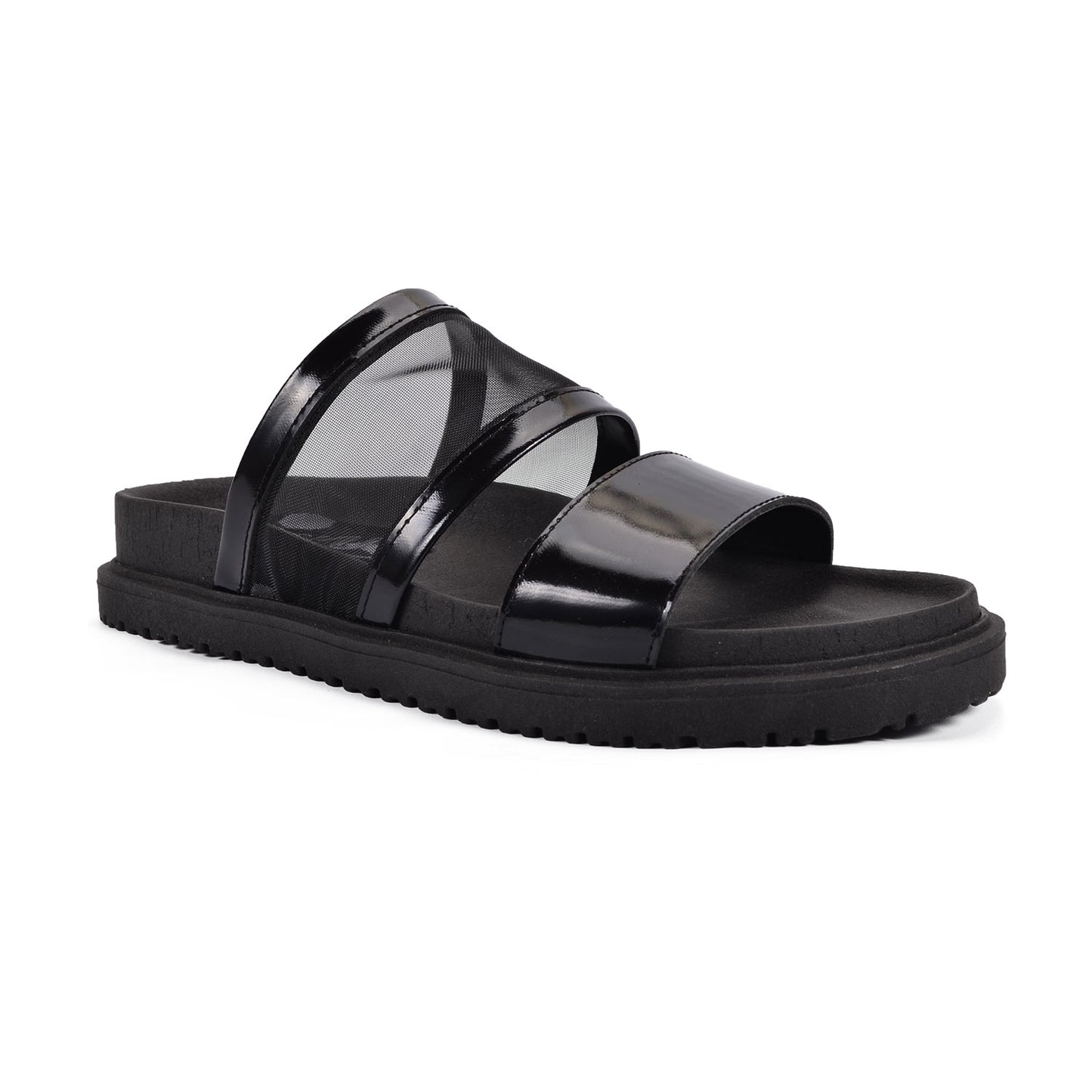 España | Leather and Net Flat Sandals