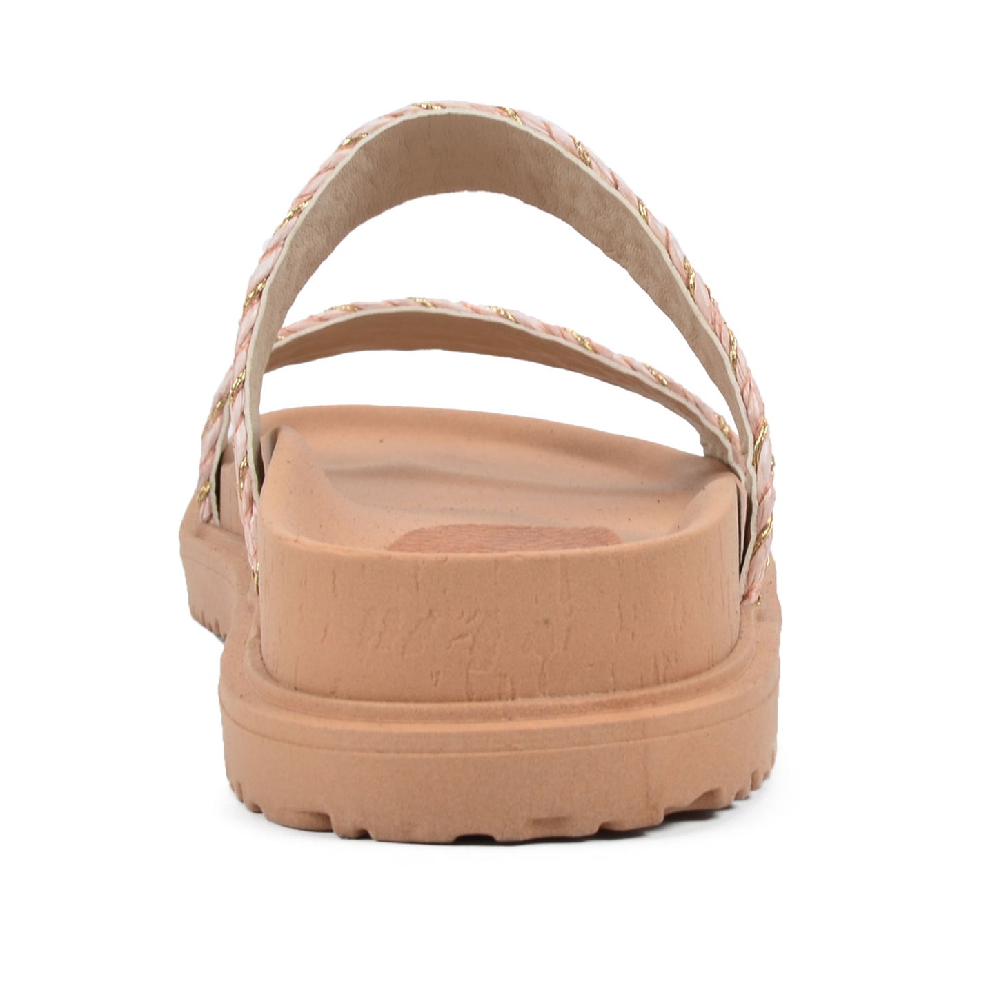 Japon Pink | Raffia Slide Flat Sandals