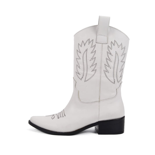 Juana Black & White | Leather Cowboy Boots