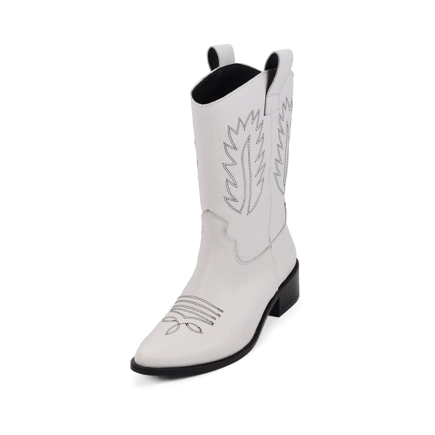Juana Black & White | Leather Cowboy Boots