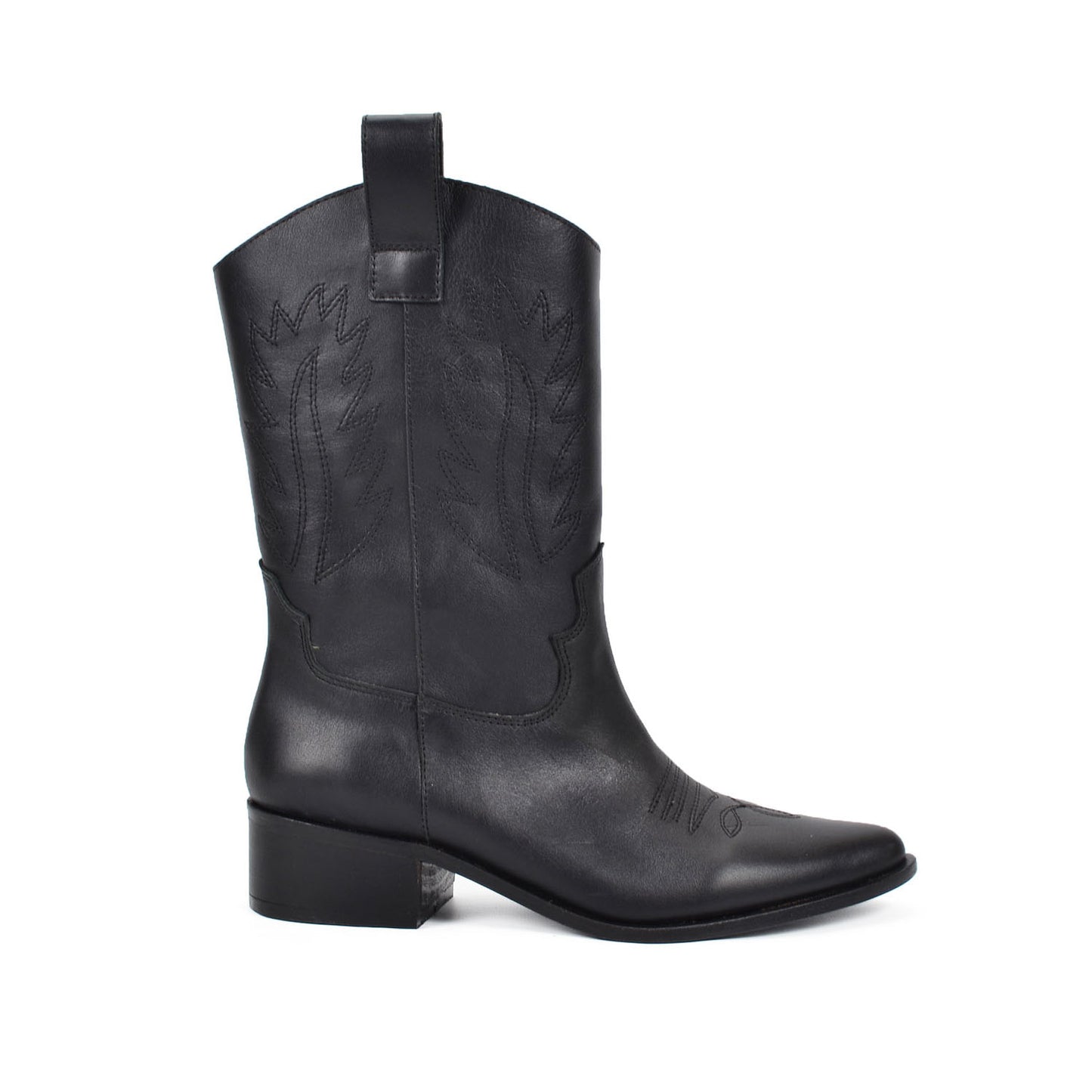 Juana Black | Leather Cowboy Boots