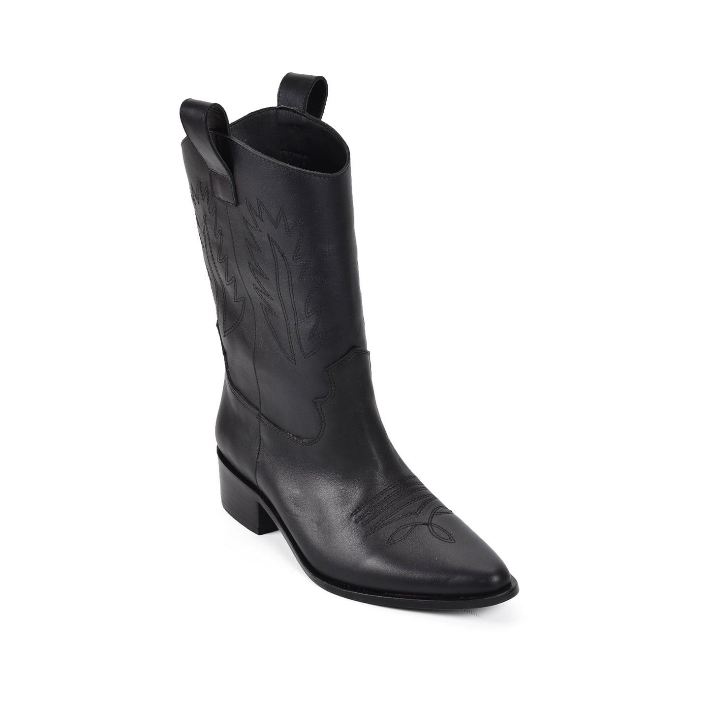 Juana Black | Leather Cowboy Boots