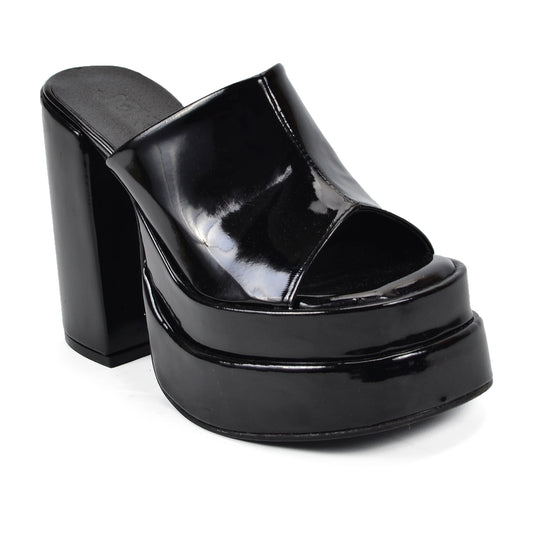 Nigeria Black | Patent Leather Double Platform