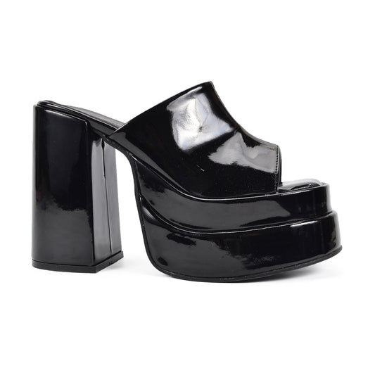 Nigeria Black | Patent Leather Double Platform