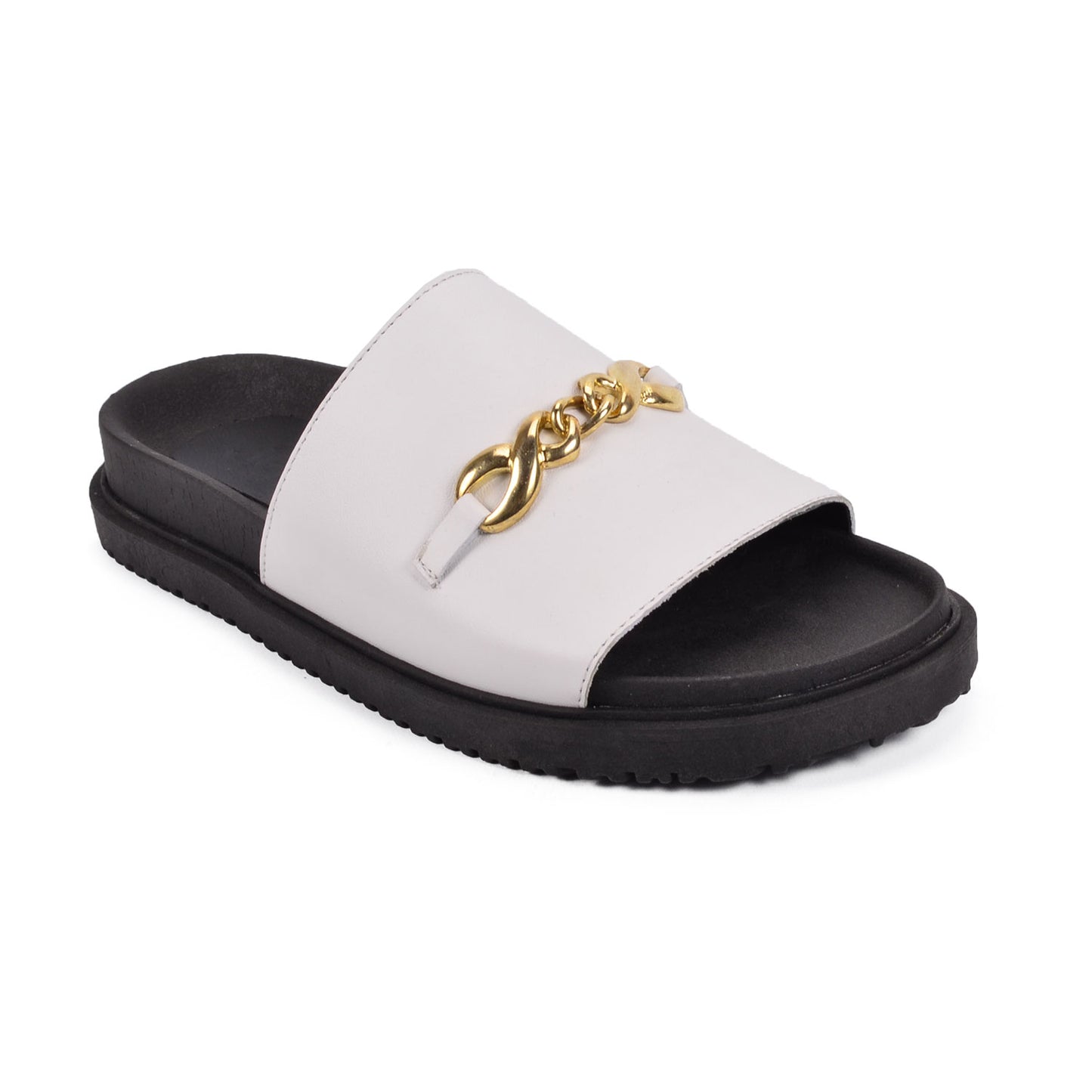 Portugal White | Flat Leather Sandals