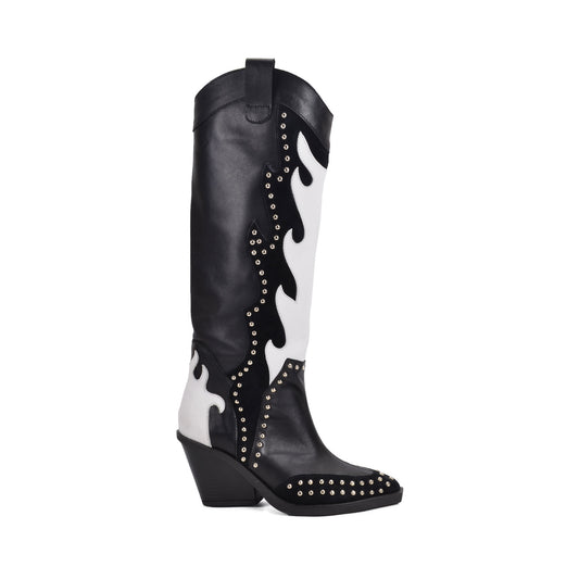 Piu-Piu Black and White Cowgirl Boots